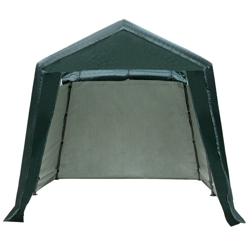 Outdoor Carport Shelter with Sidewalls and Waterproof Ripstop Canopy