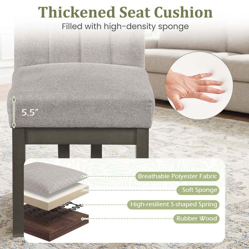 Set of 4 Farmhouse Upholstered Dining Chairs with Thick Cushioned Seats image number 5