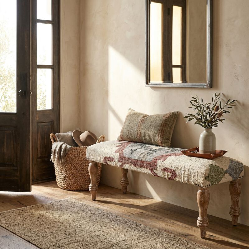 Athena Southwestern Kilim Accent Bench image number 1