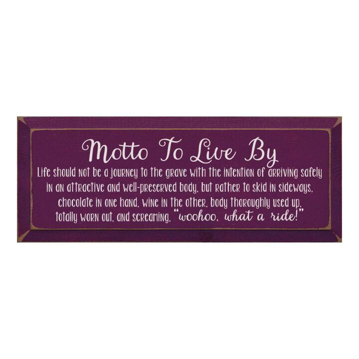 Rustic Wooden Sign Motto to Live By Chocolate and Wine Kitchen Decor