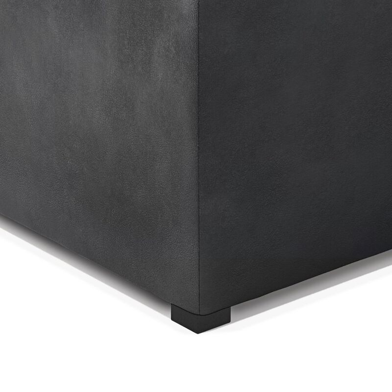 Simpli Home Coffee Table Storage Ottoman In Distressed Black Vegan Faux Leather image number 6