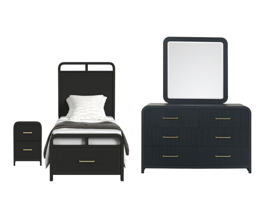 Ridgemont Black Twin 4-Piece Set