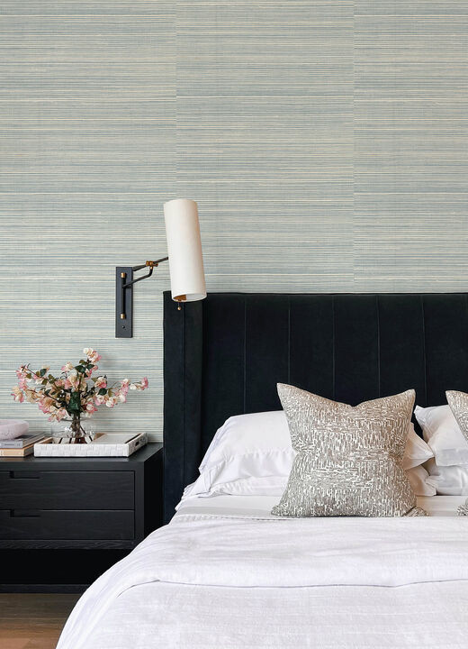 Kenter Aqua Sisal Grasscloth Wallpaper