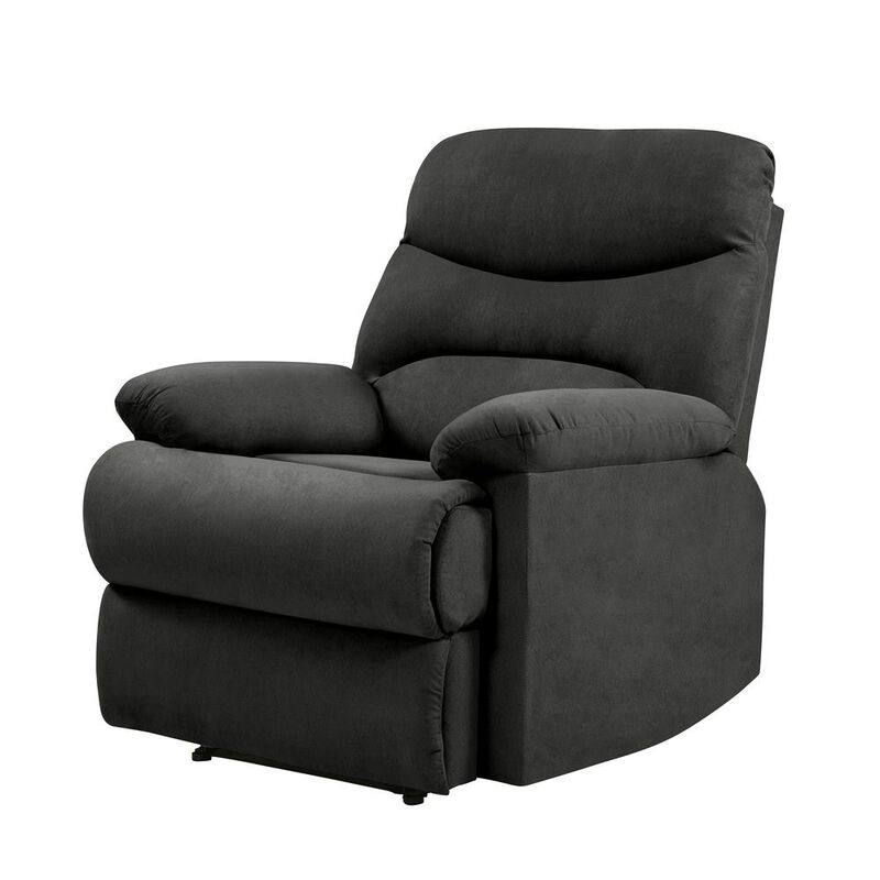 ProLounger Wall Hugger Recliner in Grey Microfiber with Stitched Back