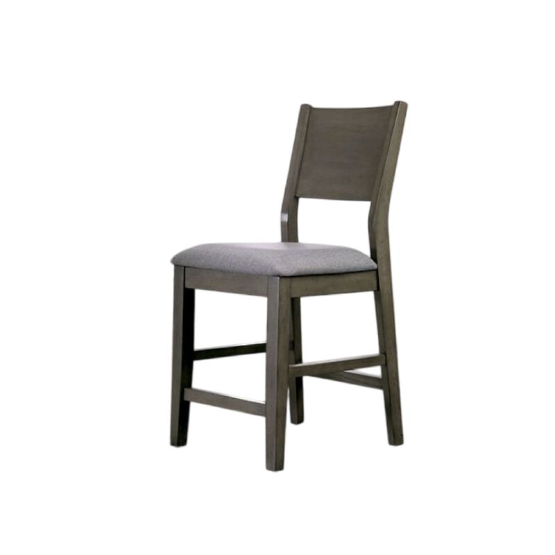 Rico 7pc Counter Height Table Set with 6 Padded Fabric Chairs, Gray image number 3