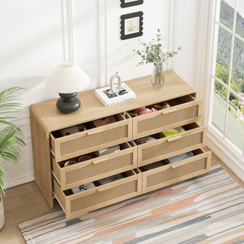 TATEUS 51.18'' Arc Shaped Corner Rattan Cabinet image number 4