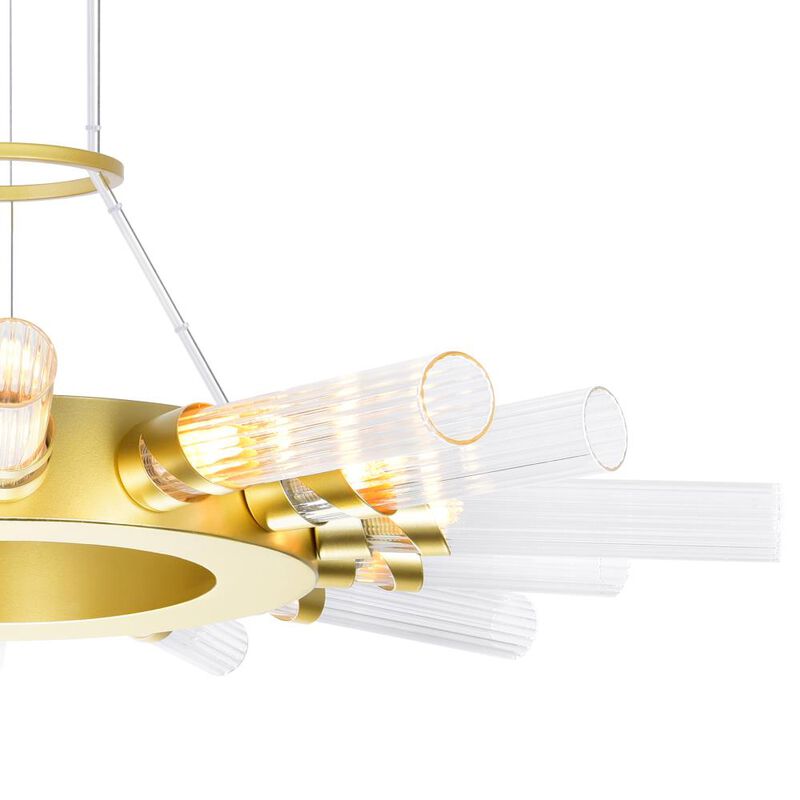 Collar 14 Light Chandelier With Satin Gold Finish