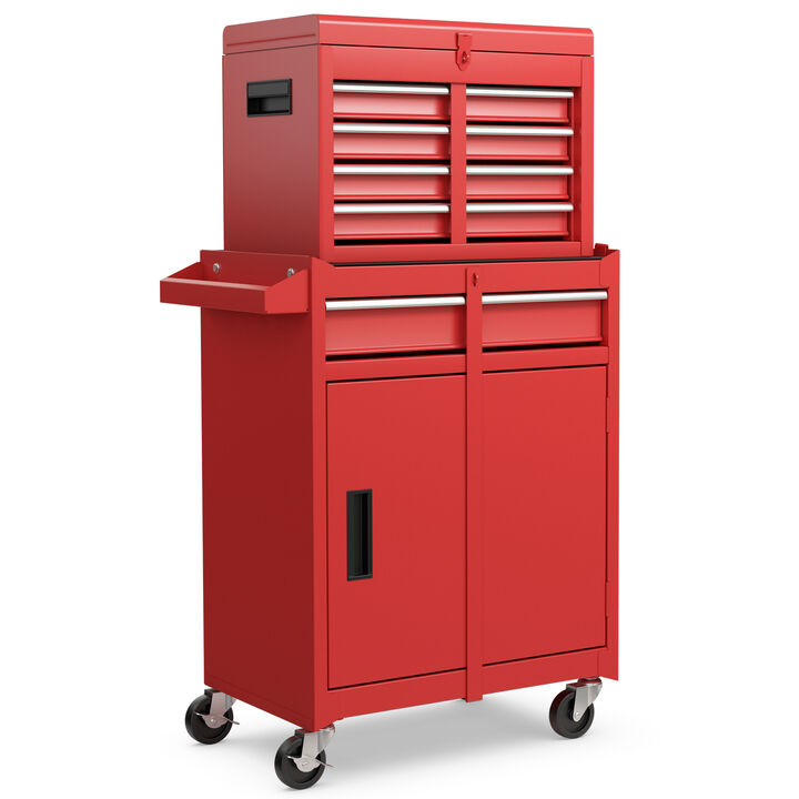 2-in-1 Tool Chest with Locking Drawers and Casters &ndash; Garage & Workshop Storage