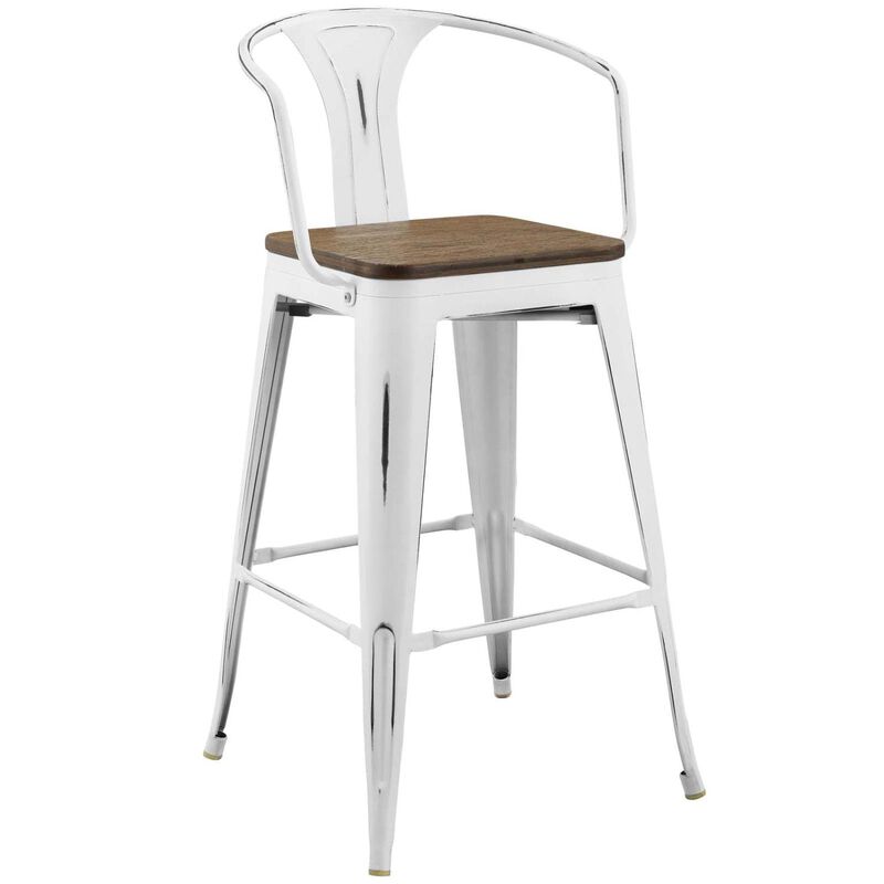 Modway Promenade Bar Stool Set of 2, White image number 2