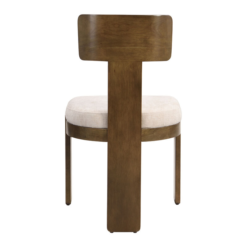 Merax Upholstered Rubber Wood Dining Chairs Set of 2