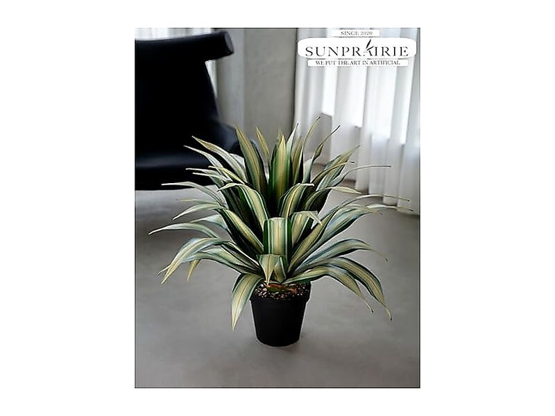 Life Extra Large 34 Inch Tall Artificial Agave Plant Cream Leaves Textured Dark image number 2