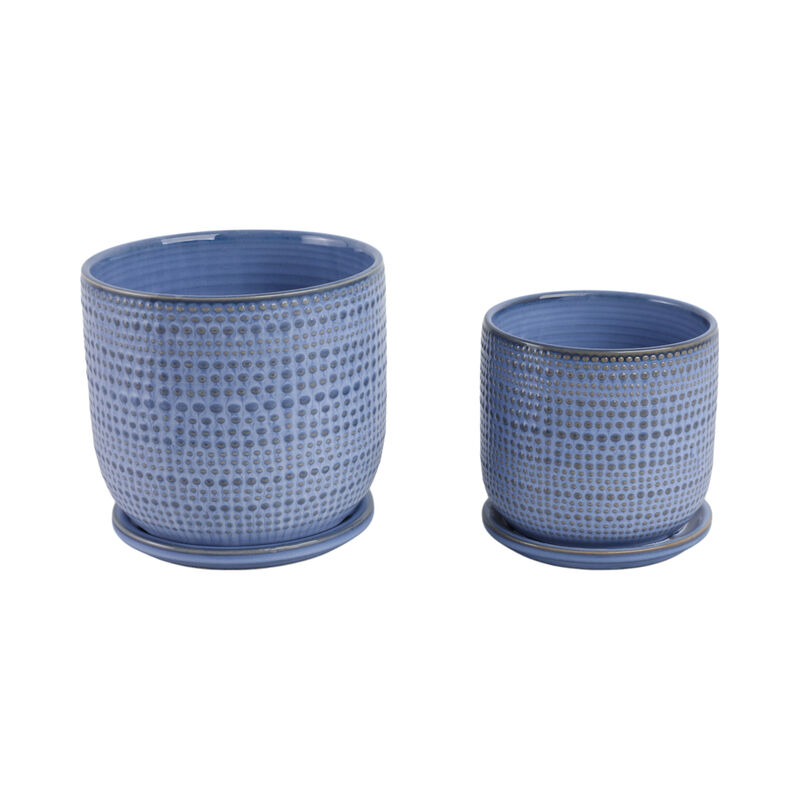 S/2 Textured Planter W/ Saucer image number 3