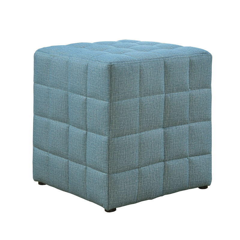 Monarch Specialties I 8897 Ottoman, Pouf, Footrest, Foot Stool, 18" Square, Linen Look, Contemporary, Modern image number 1