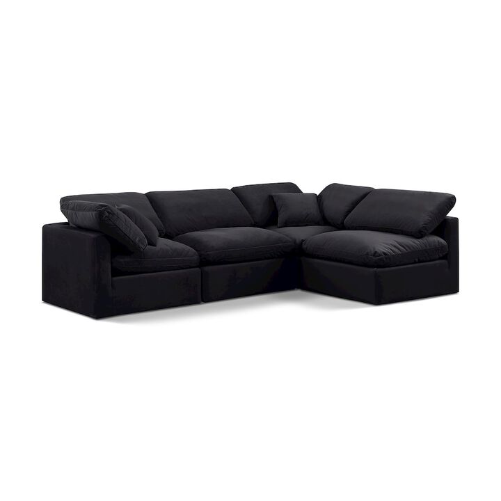 Meridian Furniture Indulge Black Velvet Modular Sectional