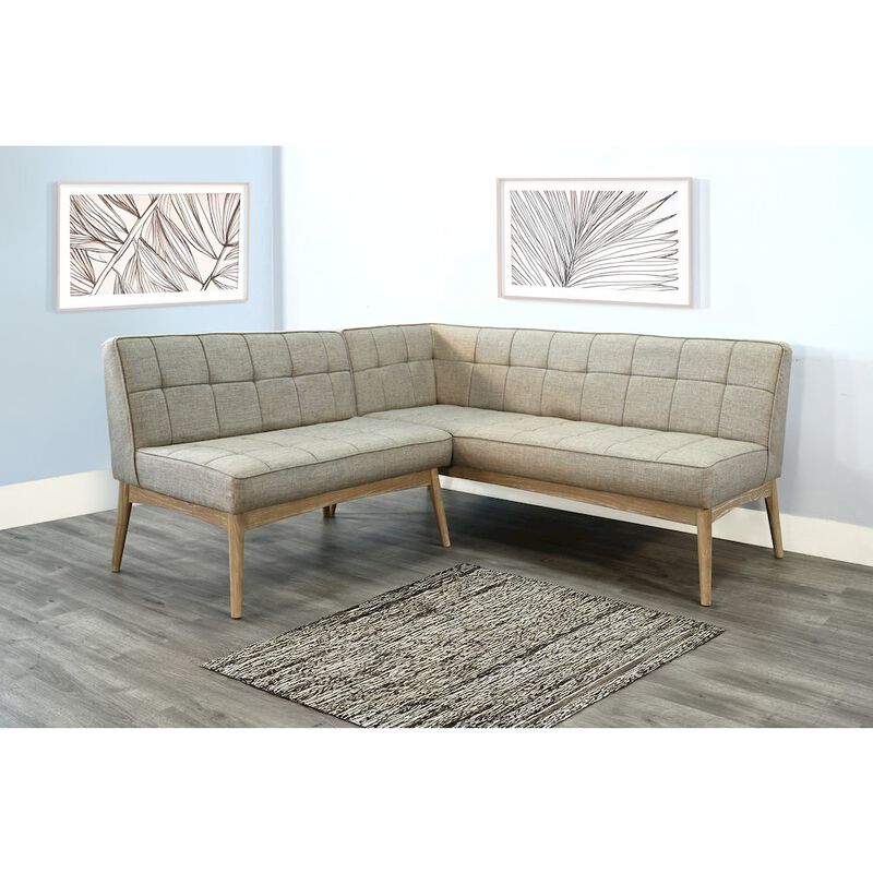 Sunny Designs Mia Mid-Century Modern Tufted Upholstered Corner Dining Bench image number 2