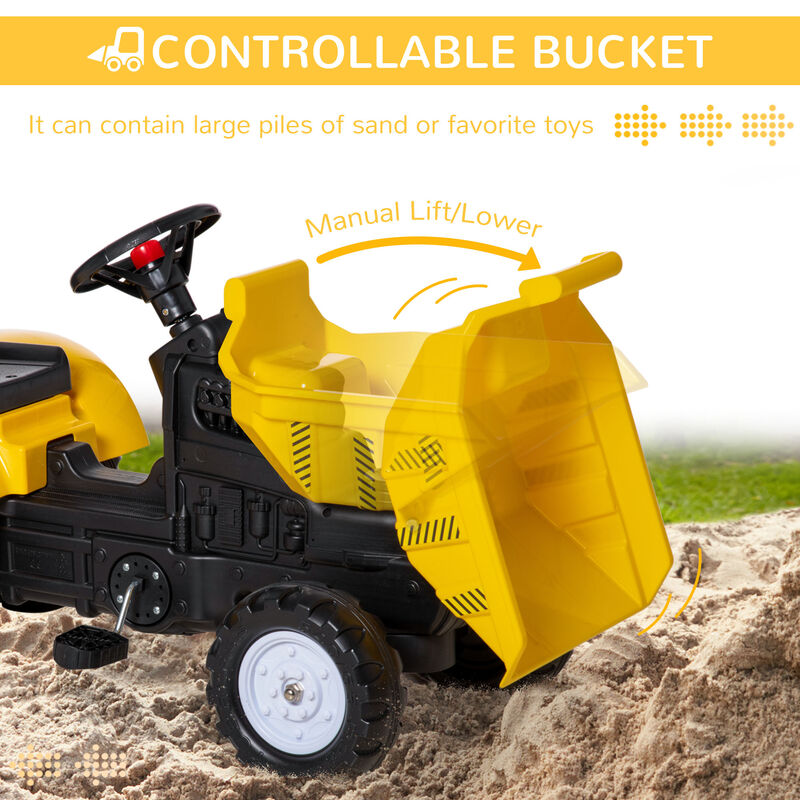 BreeBe Kids No Power Ride-On Excavator with Manual Control Bucket image number 4