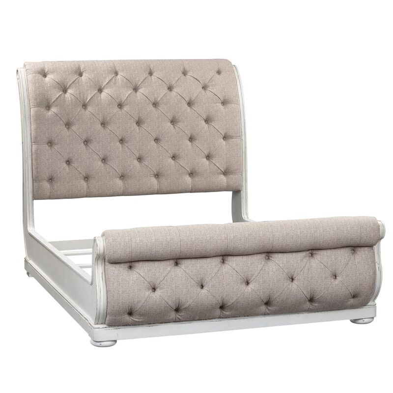 Liberty Furniture Magnolia Manor King Upholstered Sleigh Bed in Antique White image number 0