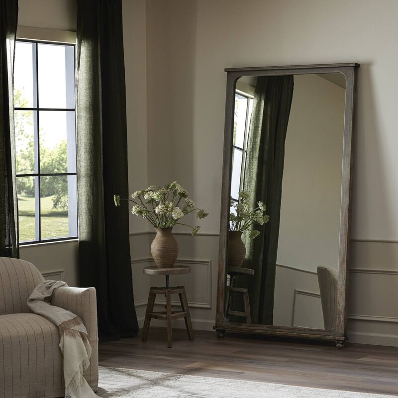 Orleans Blue Antiqued Pine Floor Mirror