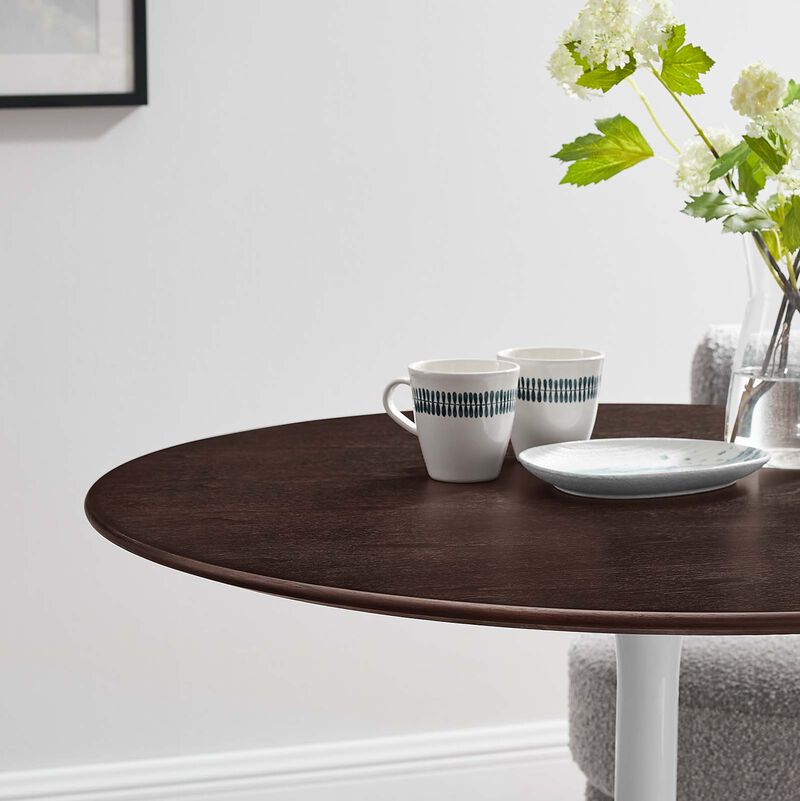 Modway - Lippa 36" Round Wood Grain Dining Table White Cherry Walnut image number 4