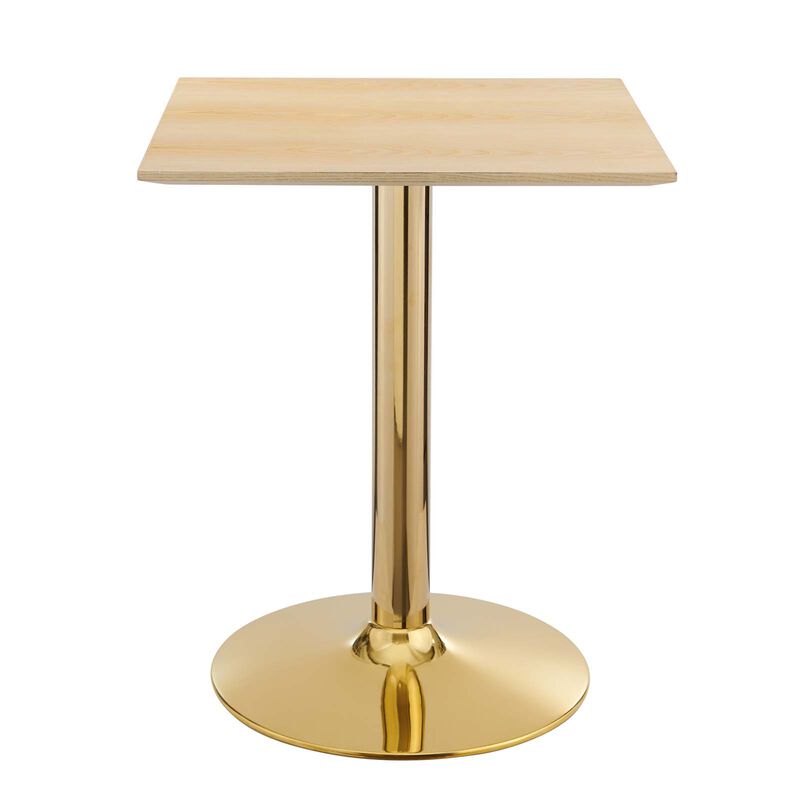 Modway - Verne 24" Square Dining Table Gold Natural image number 0
