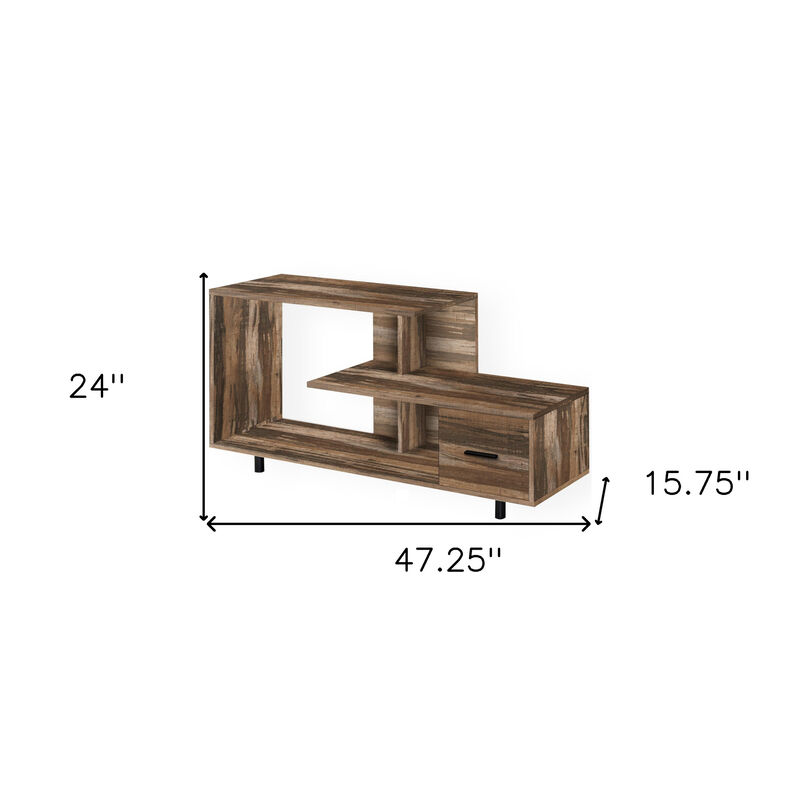 HomeRoots 47" Brown Cabinet Enclosed Storage TV Stand image number 4