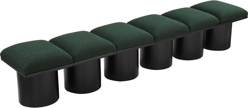 Meridian Furniture Pavilion Green Boucle Fabric Bench