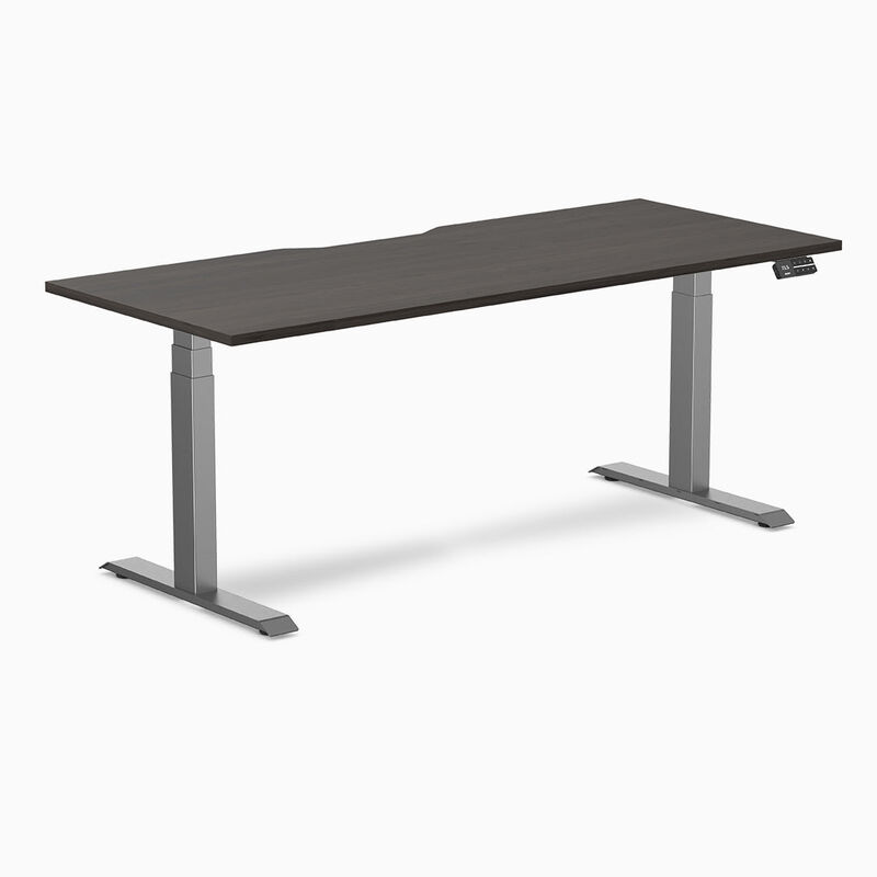 Desky Dual Scalloped Laminate Sit Stand Desk image number 0