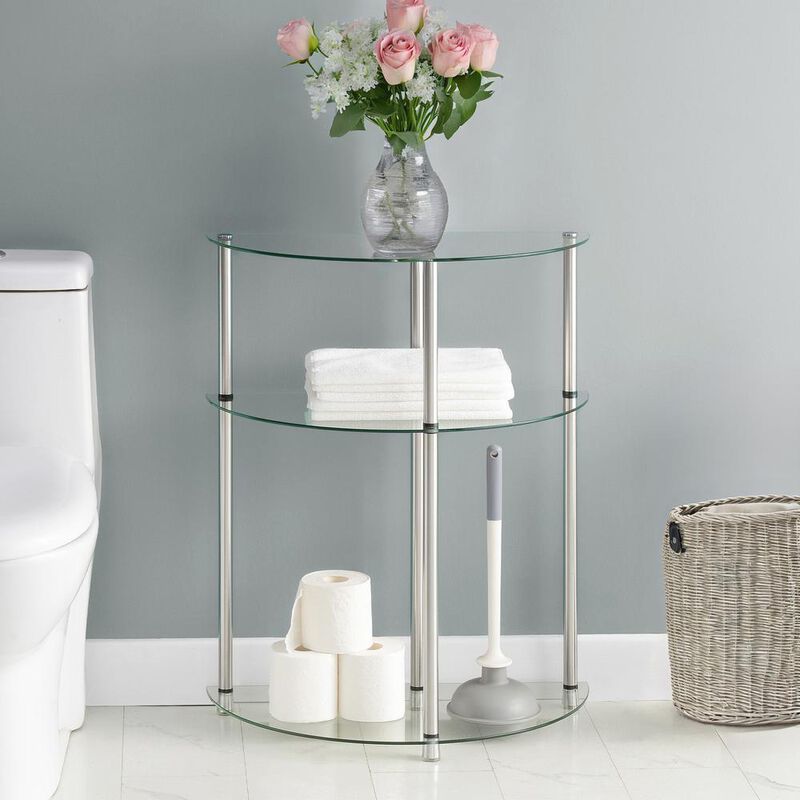 Convience Concept, Inc. Classic Glass 3 Tier Half-Circle Entryway Hall Table