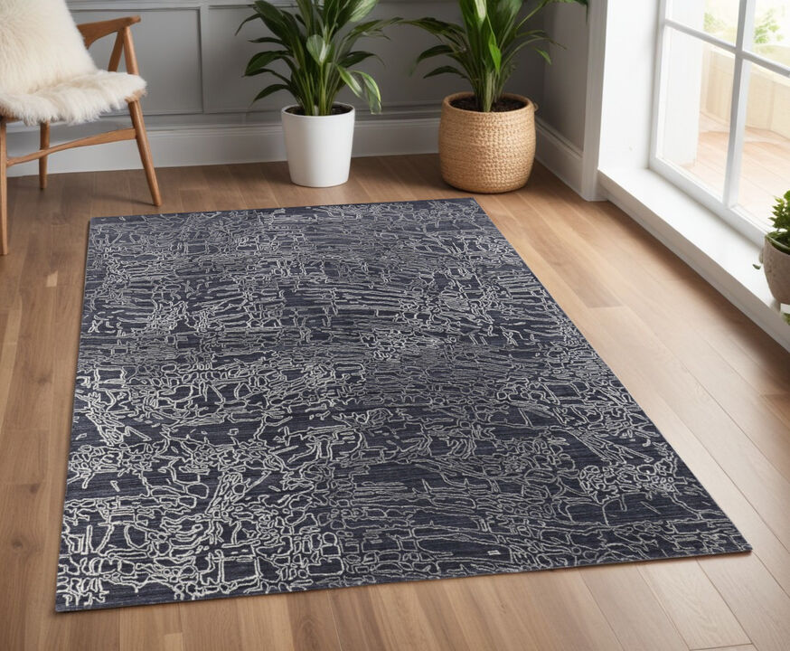 HomeRoots Abstract Hand Woven Area Rug