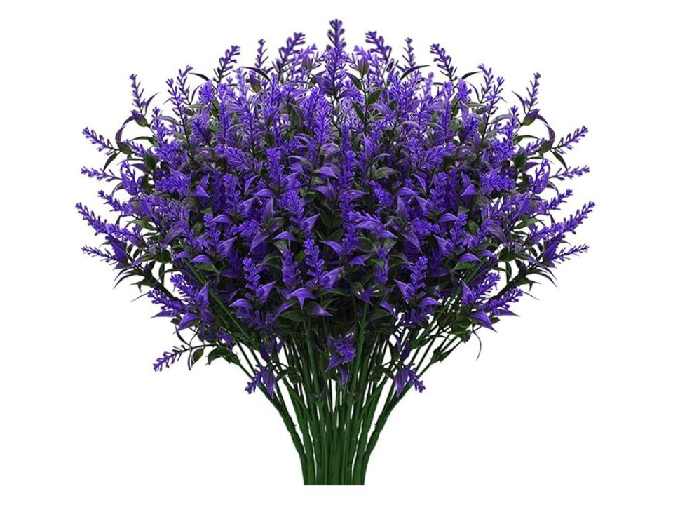 Lavender Artificial Hanging Flowers UV Resistant Outdoor Home Decor