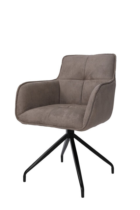 Arm Chair with fabric seat and black matte powder coationg leg