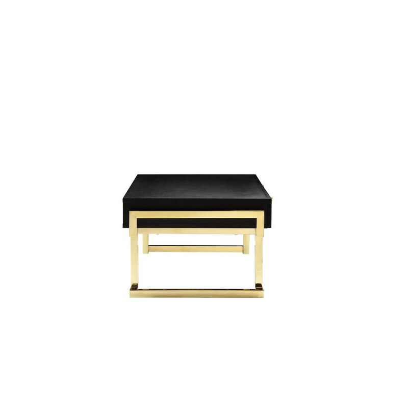 90210 Furniture Julia Coffee Table In Black Ash Veneer And Gold