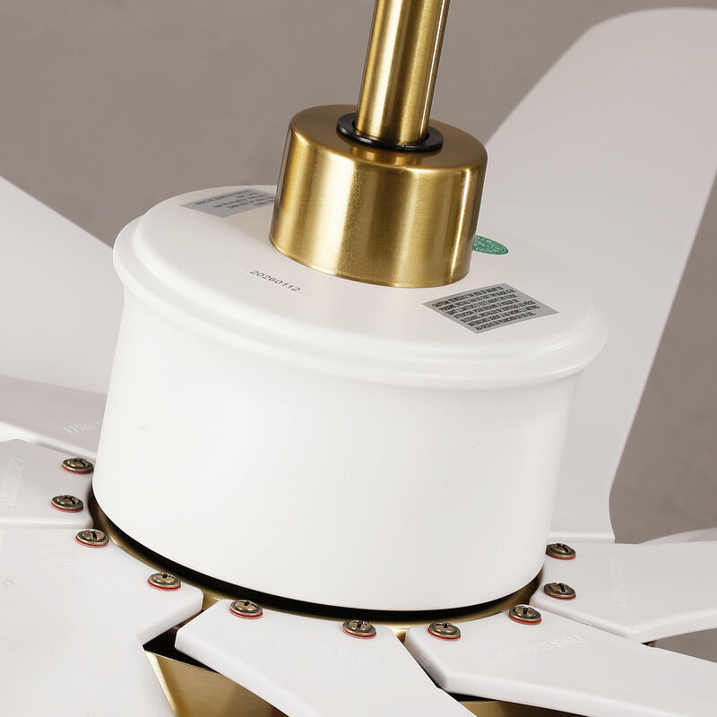 72" Modern Farmhouse White Reversible Dimmable 8 Blades Ceiling Fan with Light and Remote image number 8