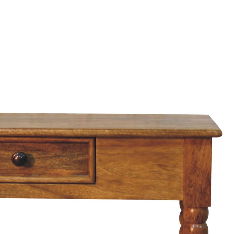 Artisan Furniture Solid Wood Amber Oak Spindle Console Table, 1 Drawer, Brown image number 2