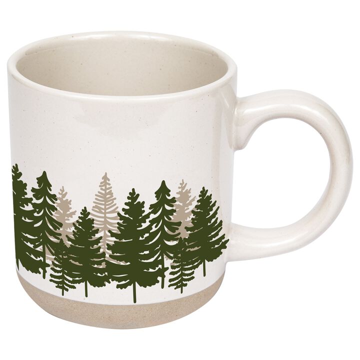 Forest 14 oz Cream Stoneware Coffee Mug