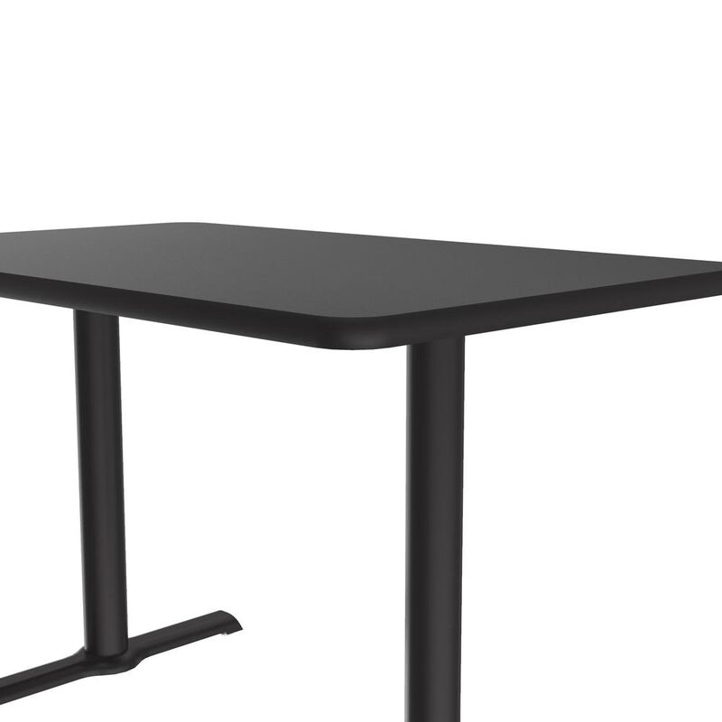Correll Table Height Deluxe High-Pressure Caf&eacute; and Breakroom Table, 30x48, RECTANGULAR, BLACK GRANITE BLACK