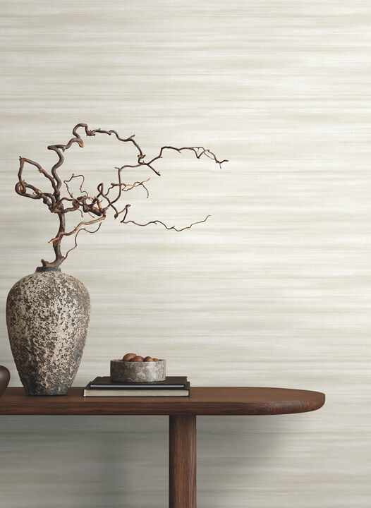 Brushed Linen White Wallpaper