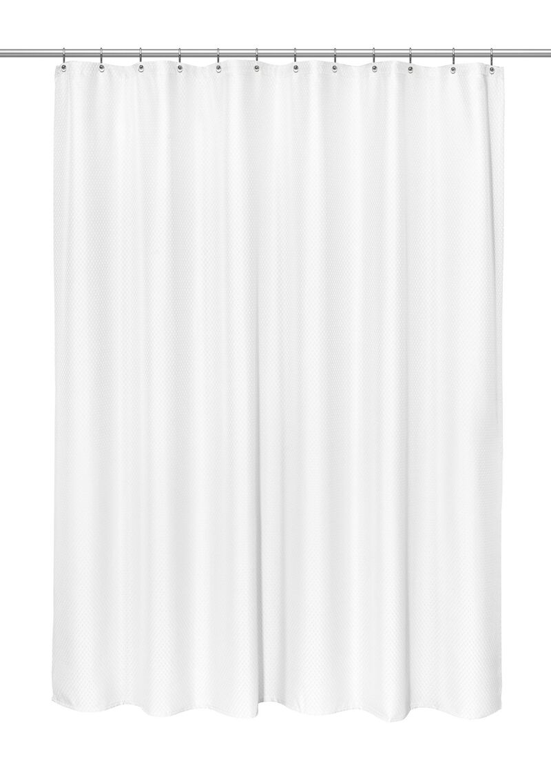 Carnation Home Fashions "Grace" Jacquard Stall Size Shower Curtain - 54x78", White