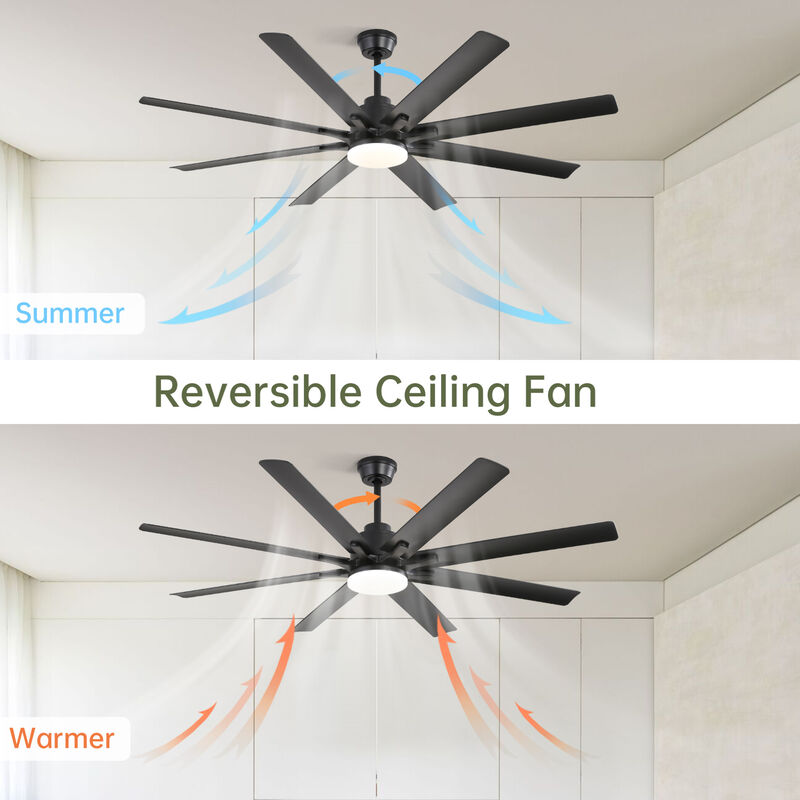 ELEMENT ACE Modern Large Ceiling Fan With Dimmable LED Light Smart Remote Control Reversible DC Motor Ideal For Home Office image number 4