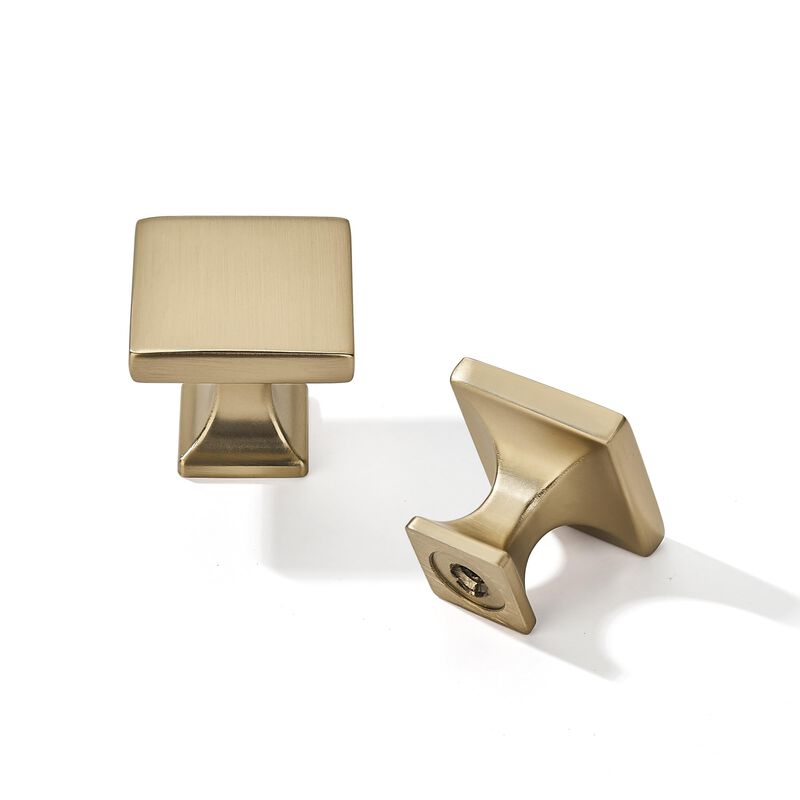 khtumeware Brushed Brass Cabinet Knobs 10 Pack Brushed Gold Drawer Square Knobs for Cabinets and Drawers Cabinet Hardware Kitche