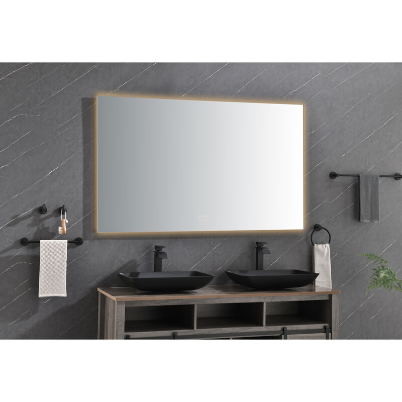 LED Mirror Bathroom Vanity Mirror with Backlight, Wall Mount Anti-Fog Memory Large Adjustable Vanity Mirror