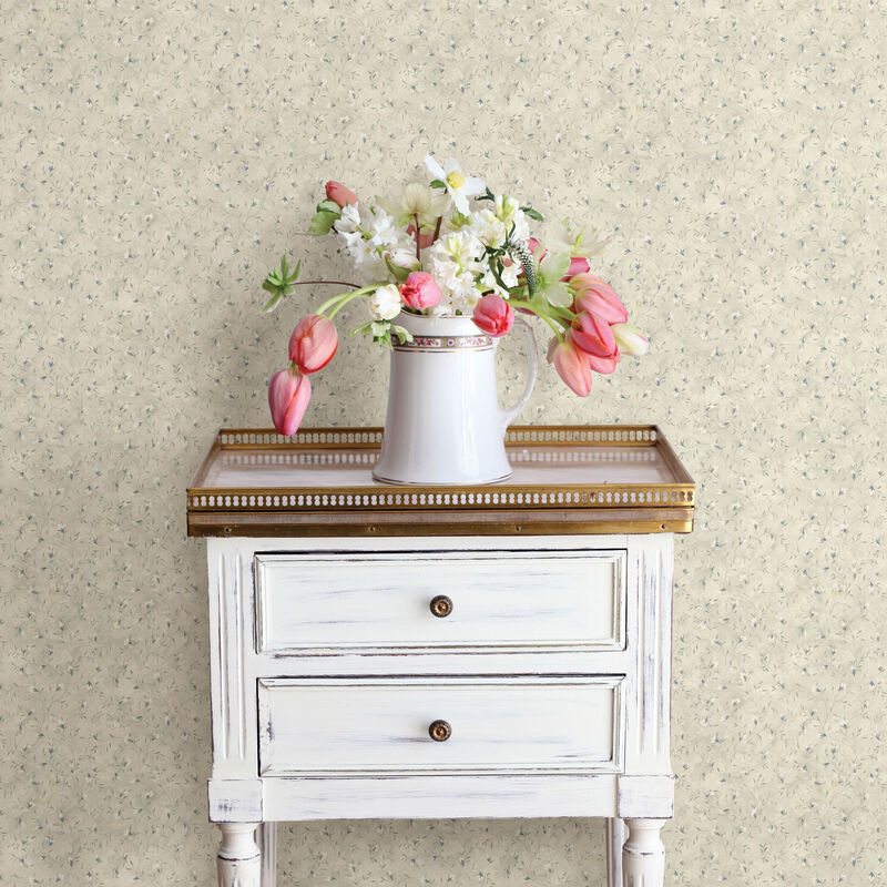 Eleanor Beige Folk Botanical Trail Wallpaper image number 1