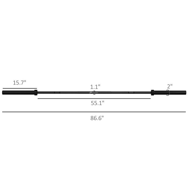 Hivvago 7.2ft Olympic Bar for Home Gym with Rotating Sleeves and Grip image number 2