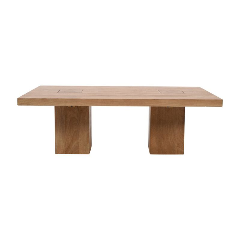 Jofran Modern Rustic 54 Solid Wood Double Pedestal Coffee Table