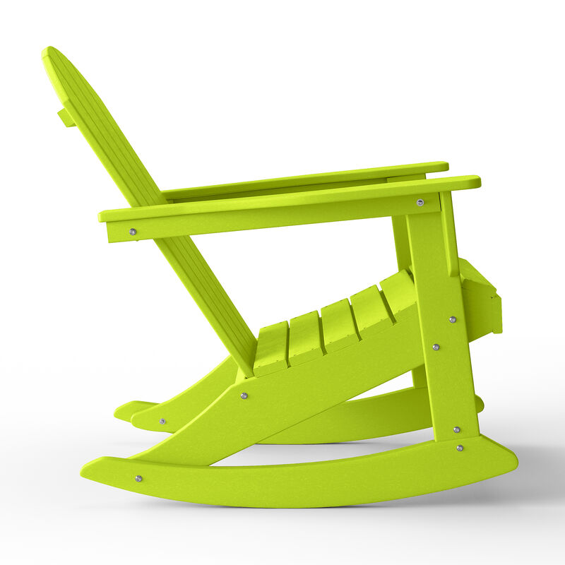 WestinTrends 3-Piece set Outdoor / Patio Poly Adirondack rocking chairs with a side table ( 2 seater )