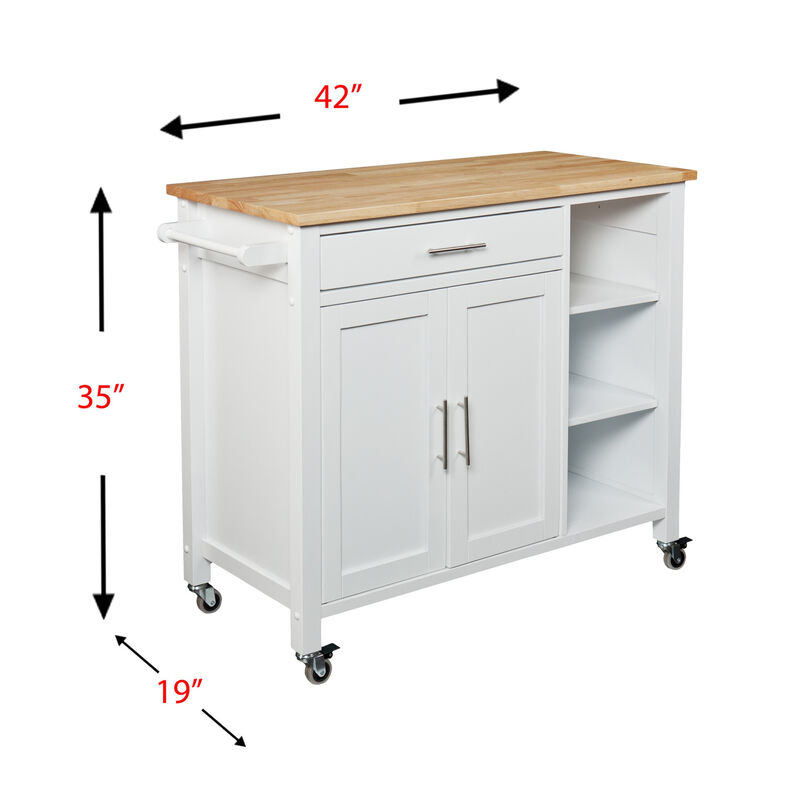 Kitchen Island Cart on Wheels with Cabinets and Storage