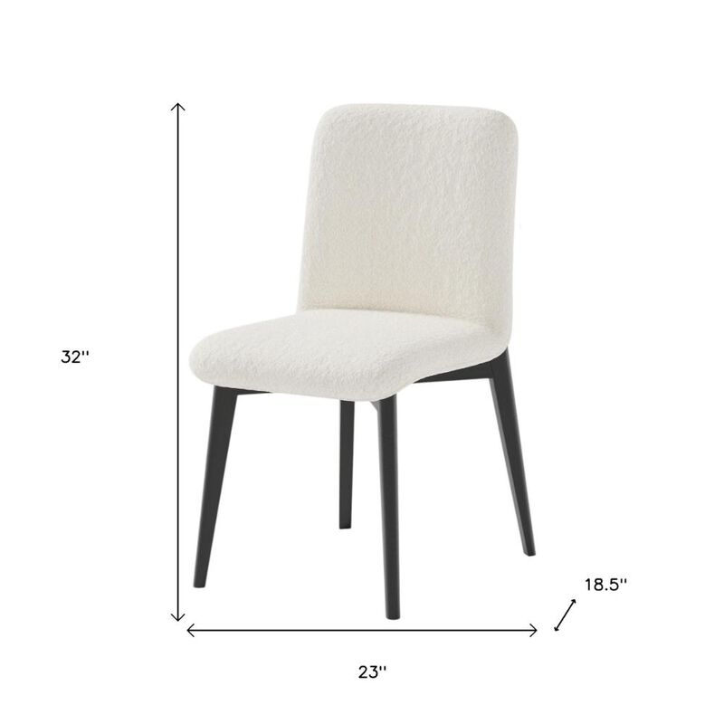 Hivvago Set of Two White and Black Upholstered Boucle Dining Side Chairs