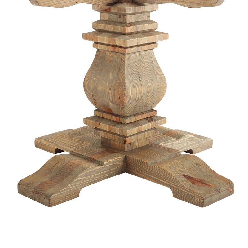 Modway - Column 59" Round Pine Wood Dining Table Brown