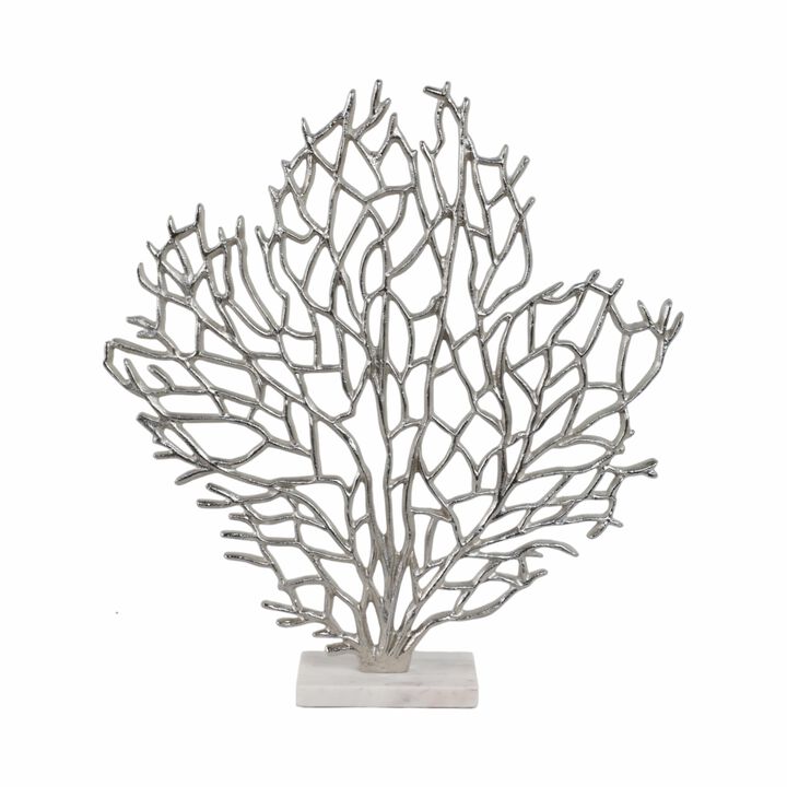 Metal Coral on Marble Base