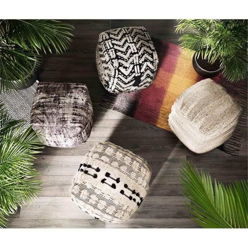 TOV Furniture Yorba Cotton Pouf image number 1